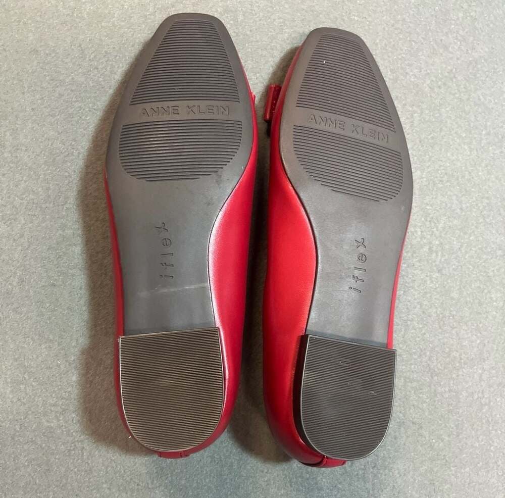 Anne Klein iFlex Red Bow Buckle Flats - Picture 4 of 5